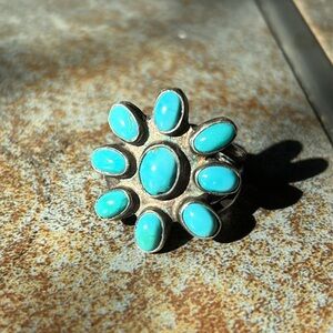 Turquoise and silver ring